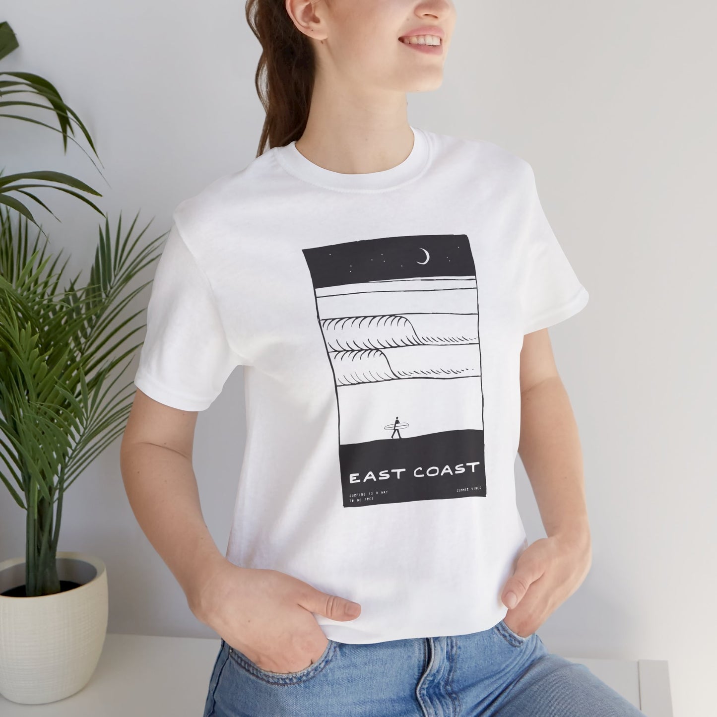 Unisex Tee - East Coast Surf Night Beach Vibes T-Shirt