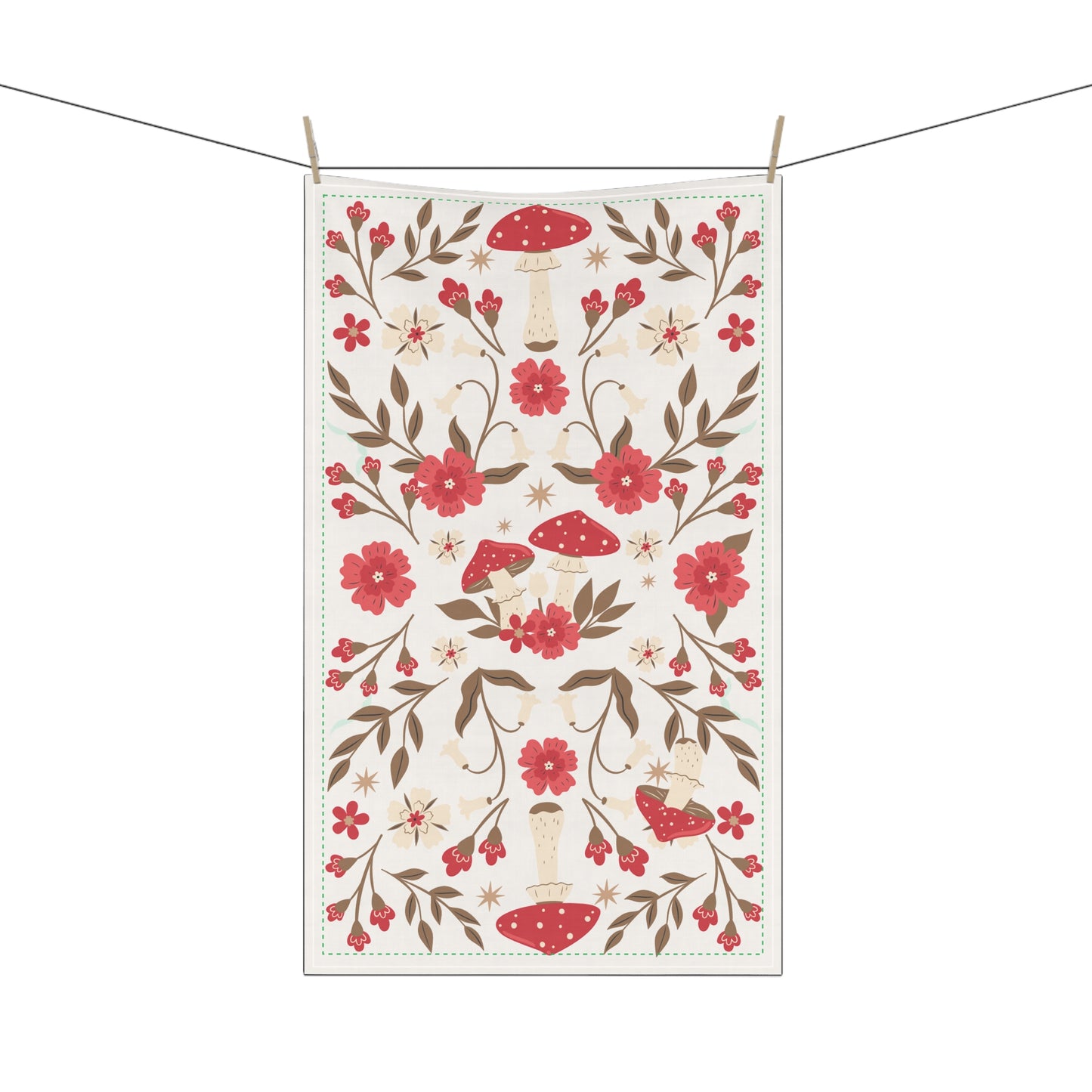 Mushroom Garden Tea Towel