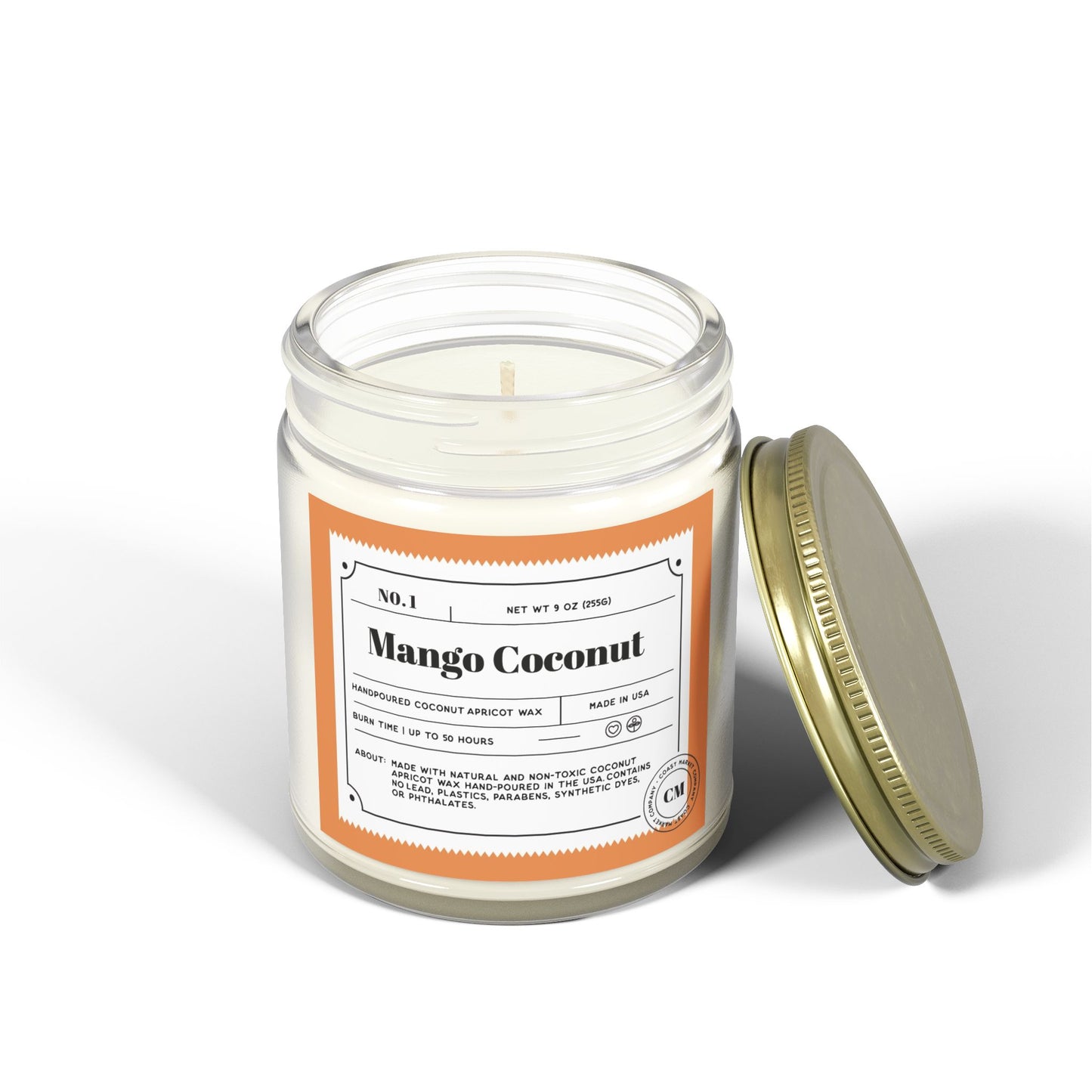 Mango Coconut Scented Candles, (9oz)