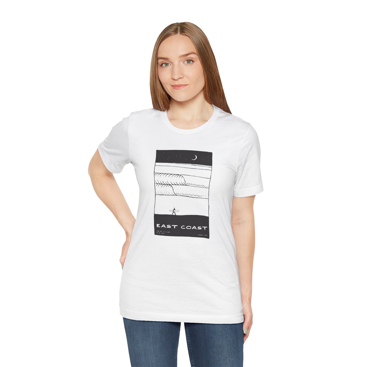 Unisex Tee - East Coast Surf Night Beach Vibes T-Shirt