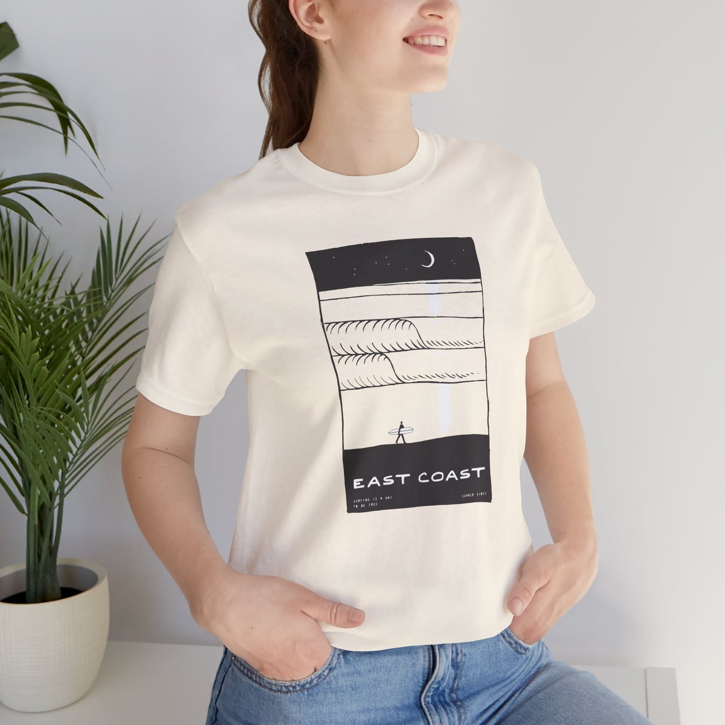 Unisex Tee - East Coast Surf Night Beach Vibes T-Shirt