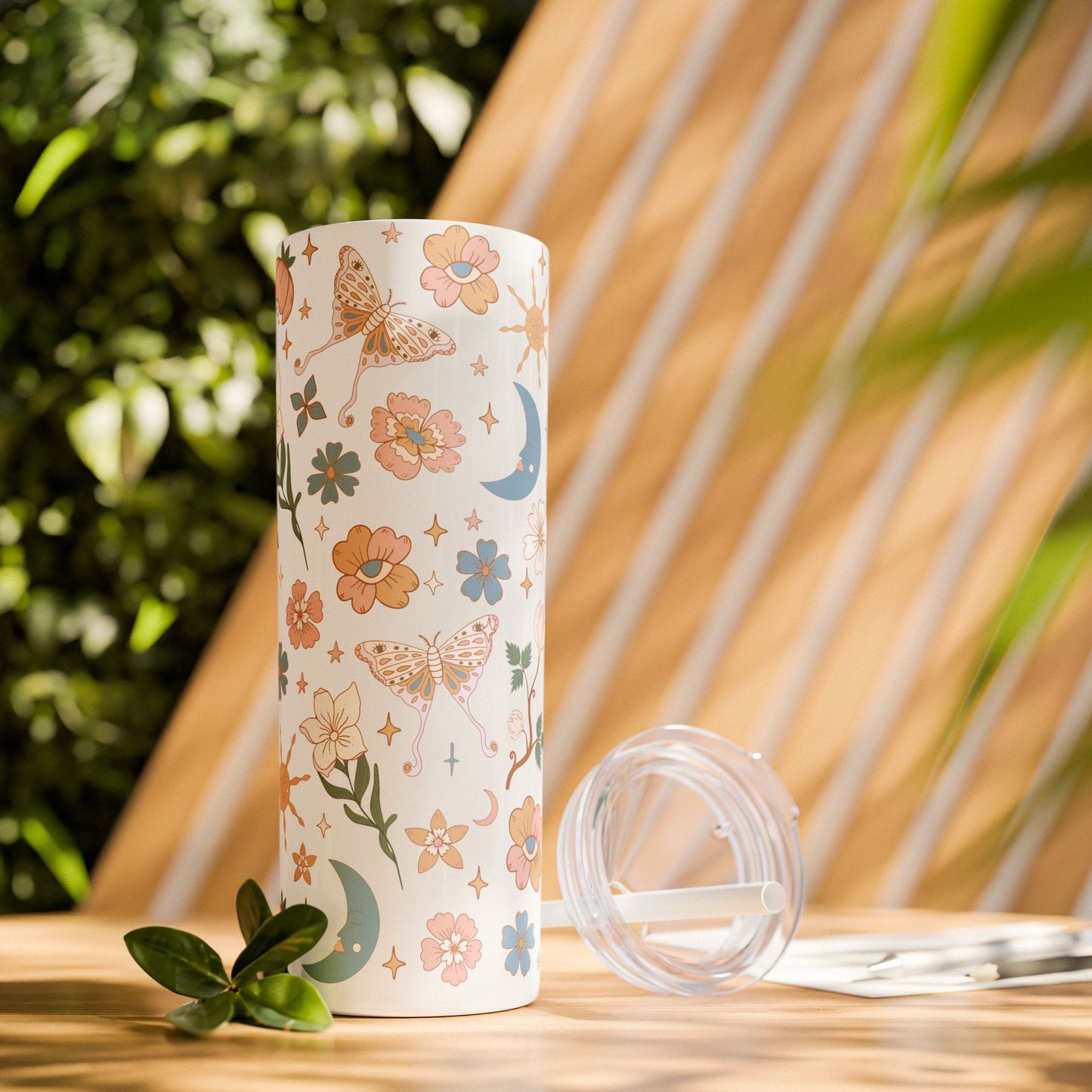 Floral Boho Skinny Tumbler