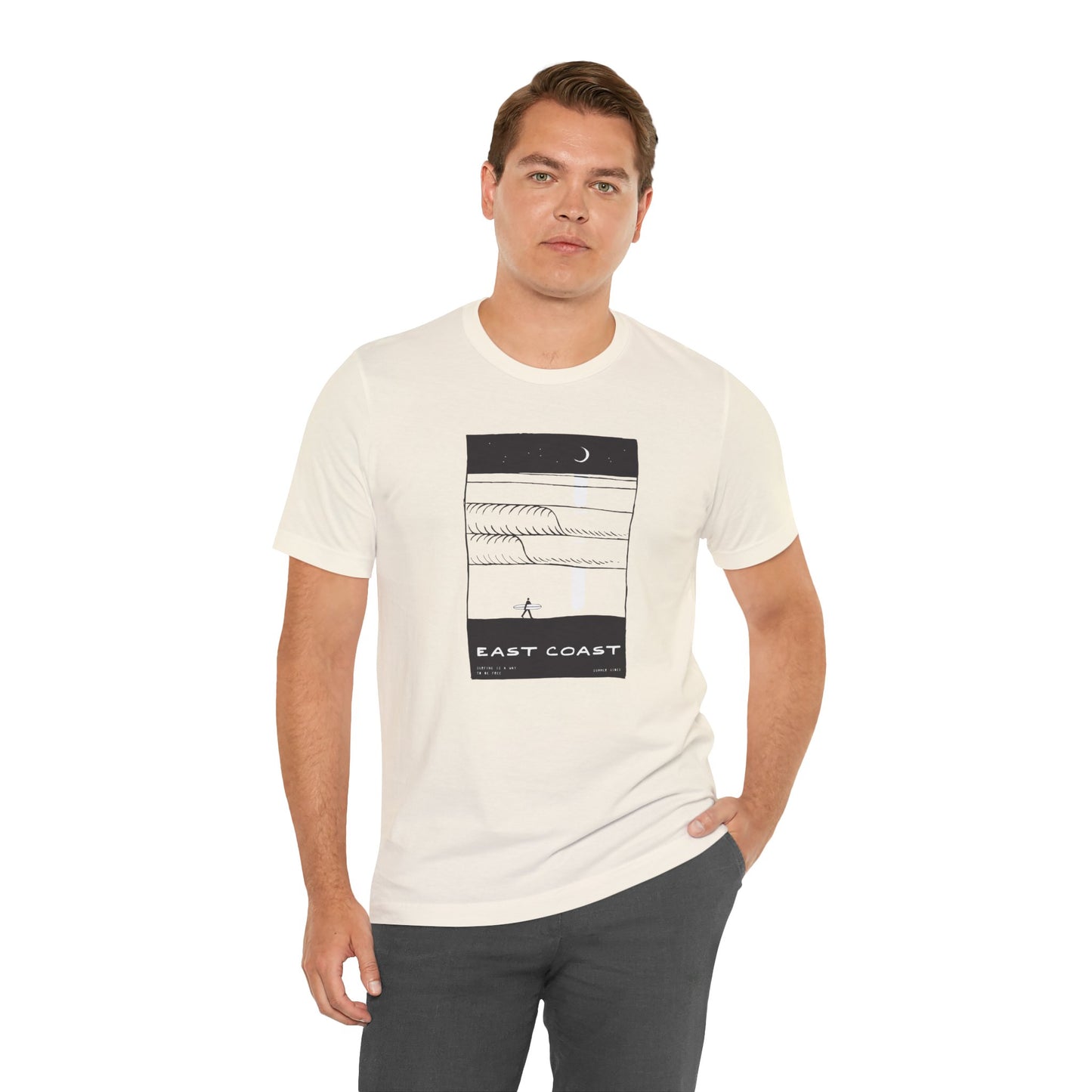 Unisex Tee - East Coast Surf Night Beach Vibes T-Shirt