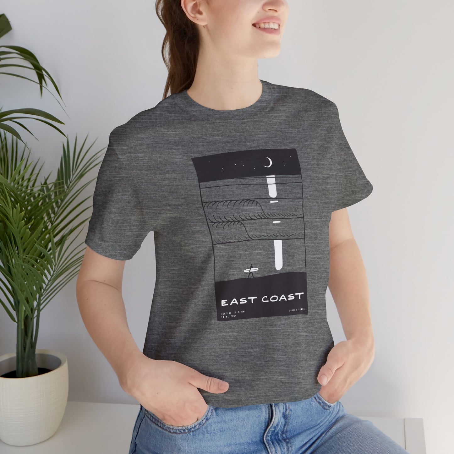 Unisex Tee - East Coast Surf Night Beach Vibes T-Shirt