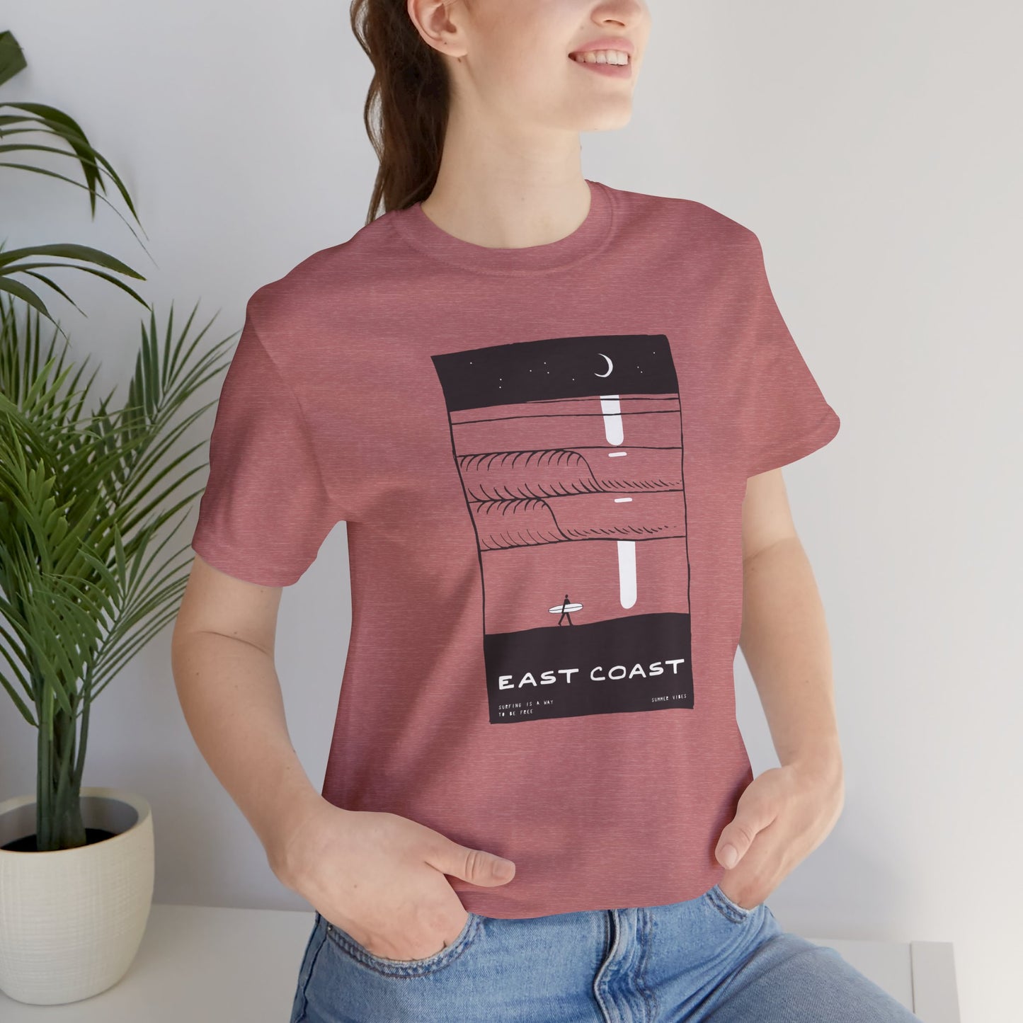 Unisex Tee - East Coast Surf Night Beach Vibes T-Shirt