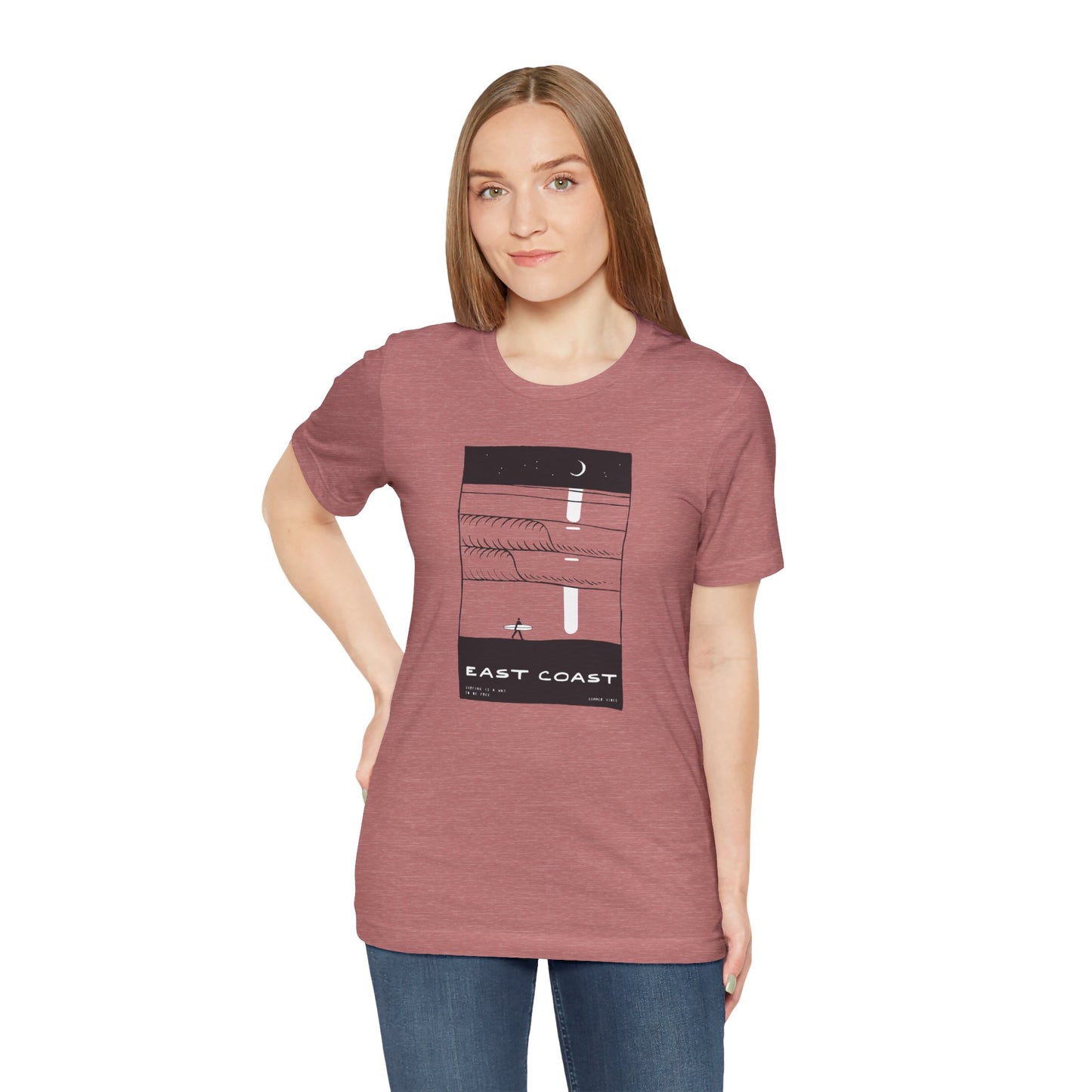 Unisex Tee - East Coast Surf Night Beach Vibes T-Shirt