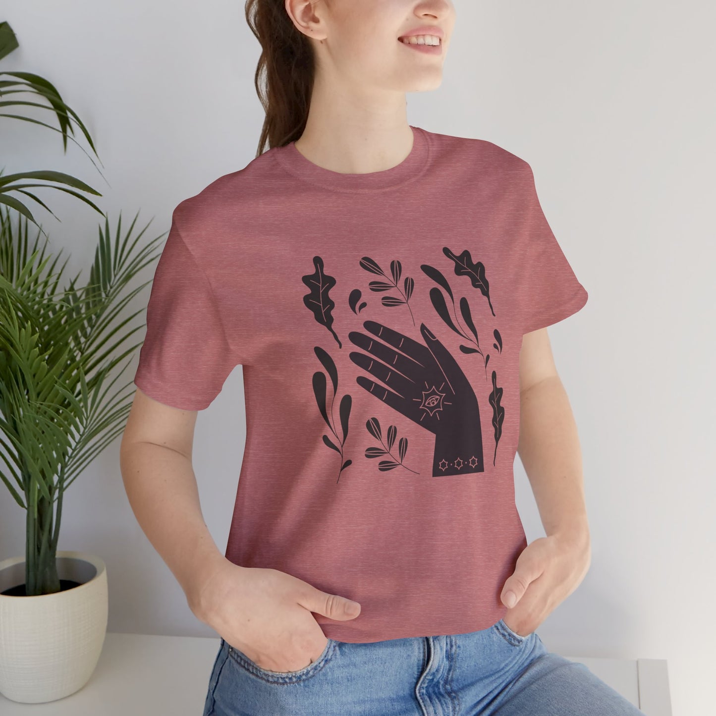 Hands with leaves