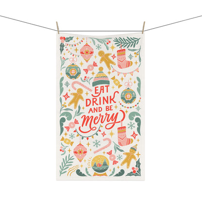 Eat Drink and Be Merry Tea Towel