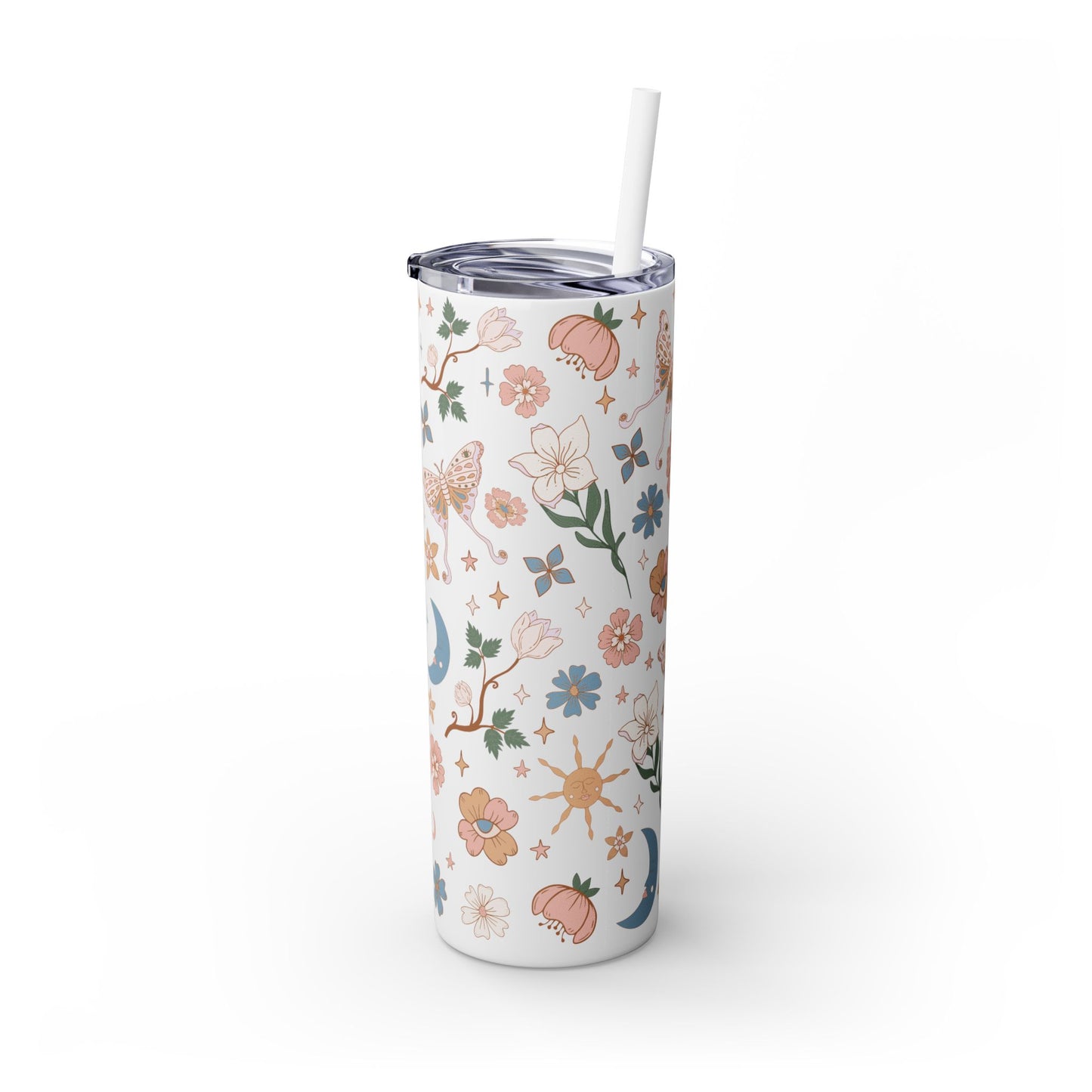 Floral Boho Skinny Tumbler