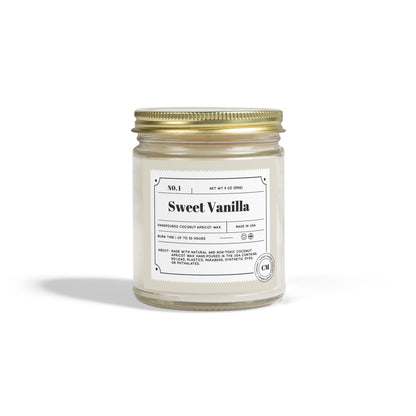 Sweet Vanilla Scented Candle, (9oz)