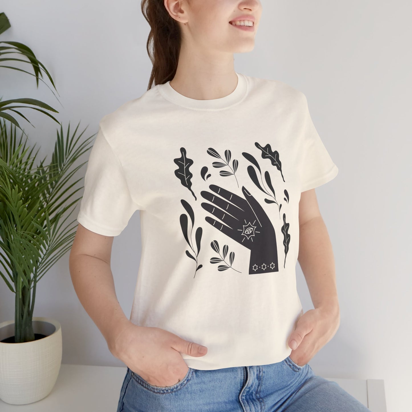 Hands with leaves