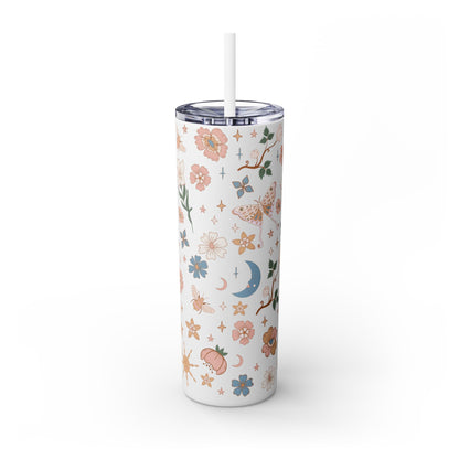 Floral Boho Skinny Tumbler