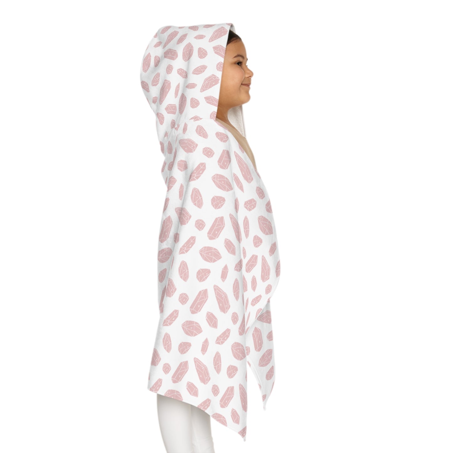 Youth Pink Crystals Hooded Towel