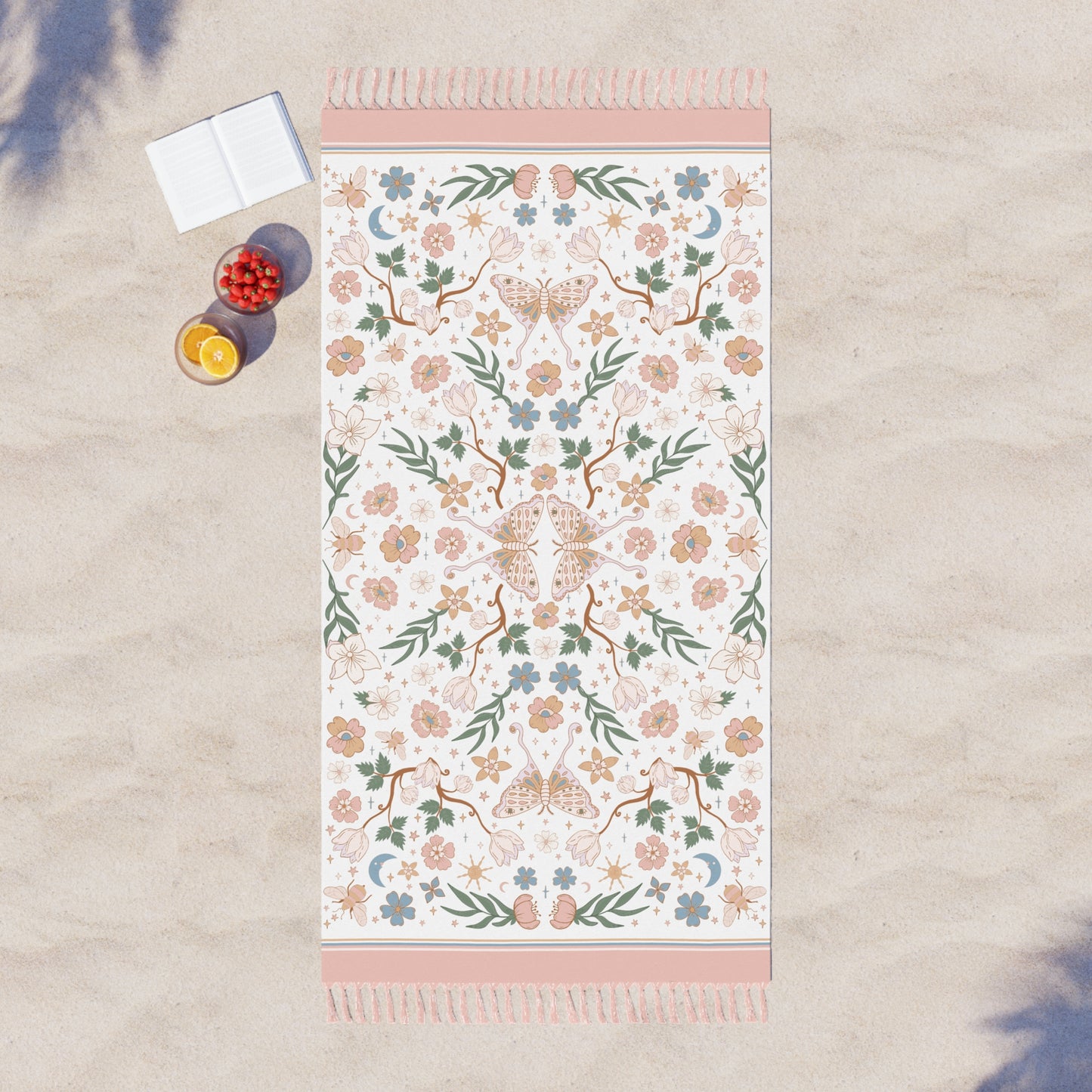 Beach Towel - Butterfly Floral Design