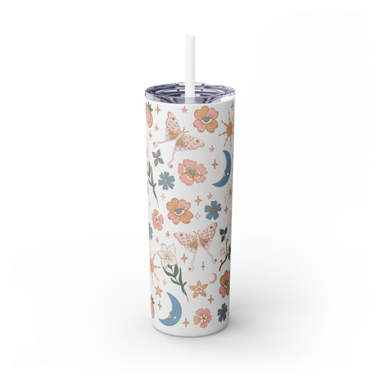 Floral Boho Skinny Tumbler