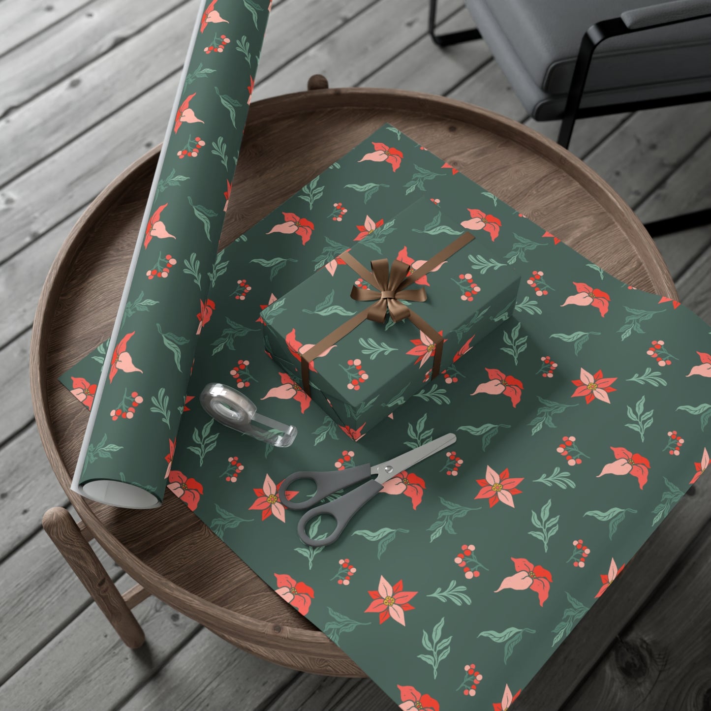 Pointsetta Wrapping Papers