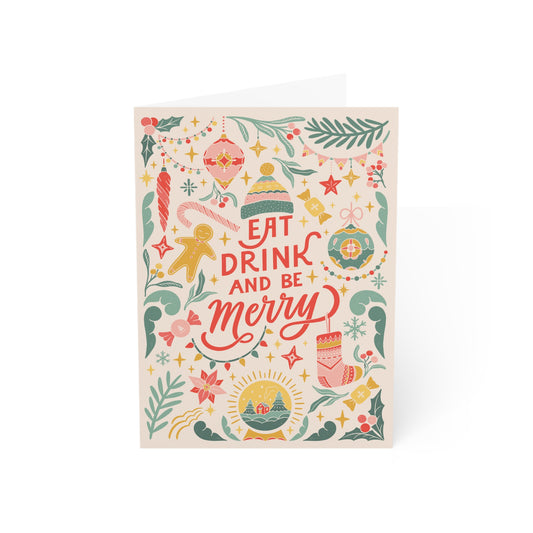 Greeting Cards Eat Drink And Be Merry (10 and 30 pcs)