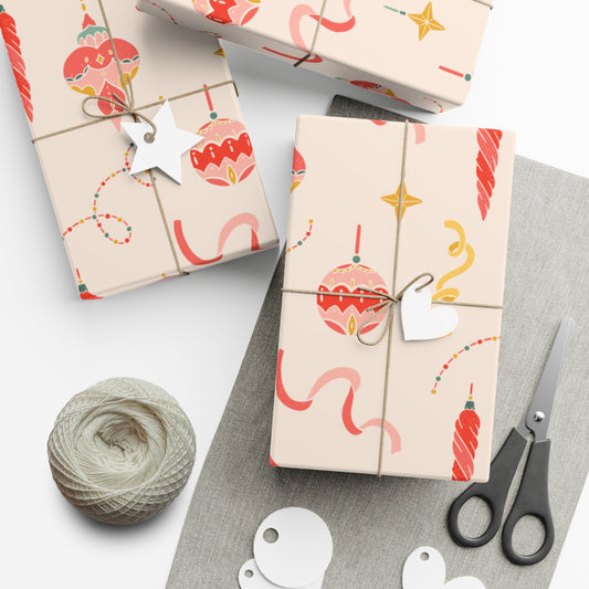 Festive Ornaments Gift Wrap Paper