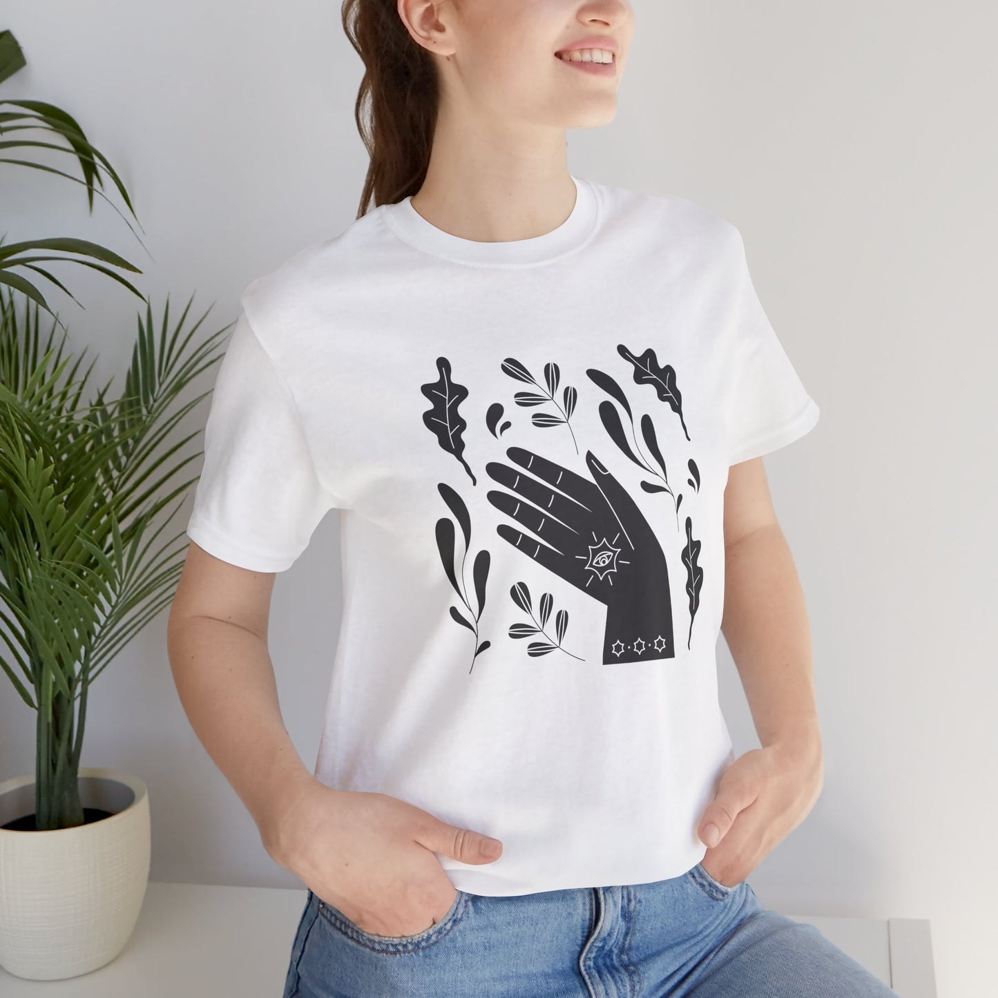 Hands with leaves