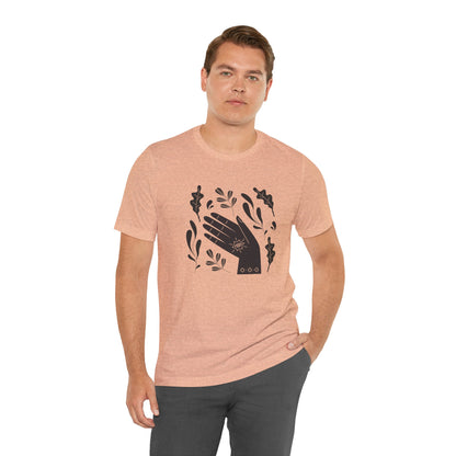 Hands with leaves