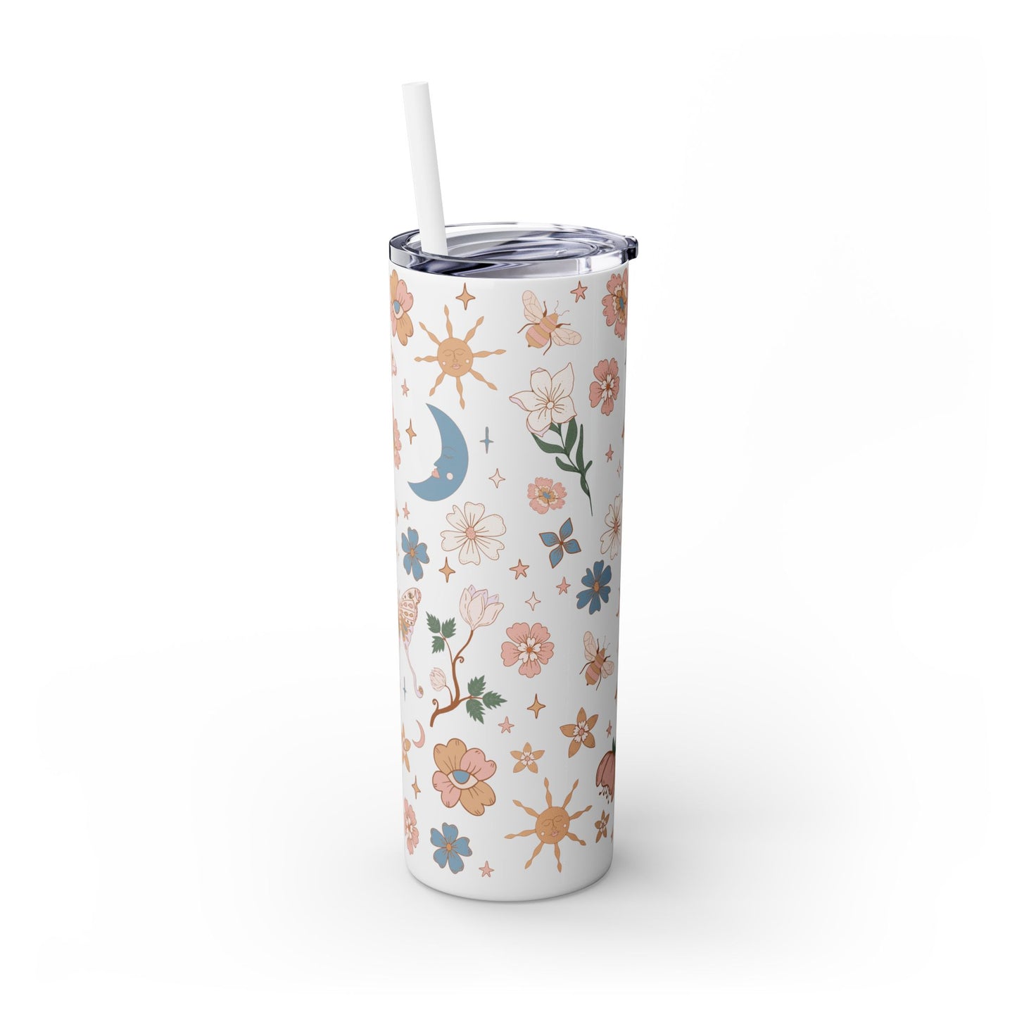 Floral Boho Skinny Tumbler