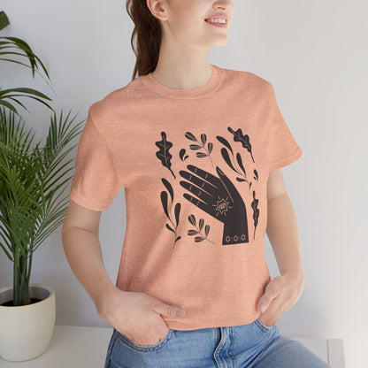 Hands with leaves