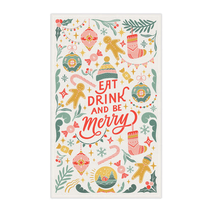 Eat Drink and Be Merry Tea Towel