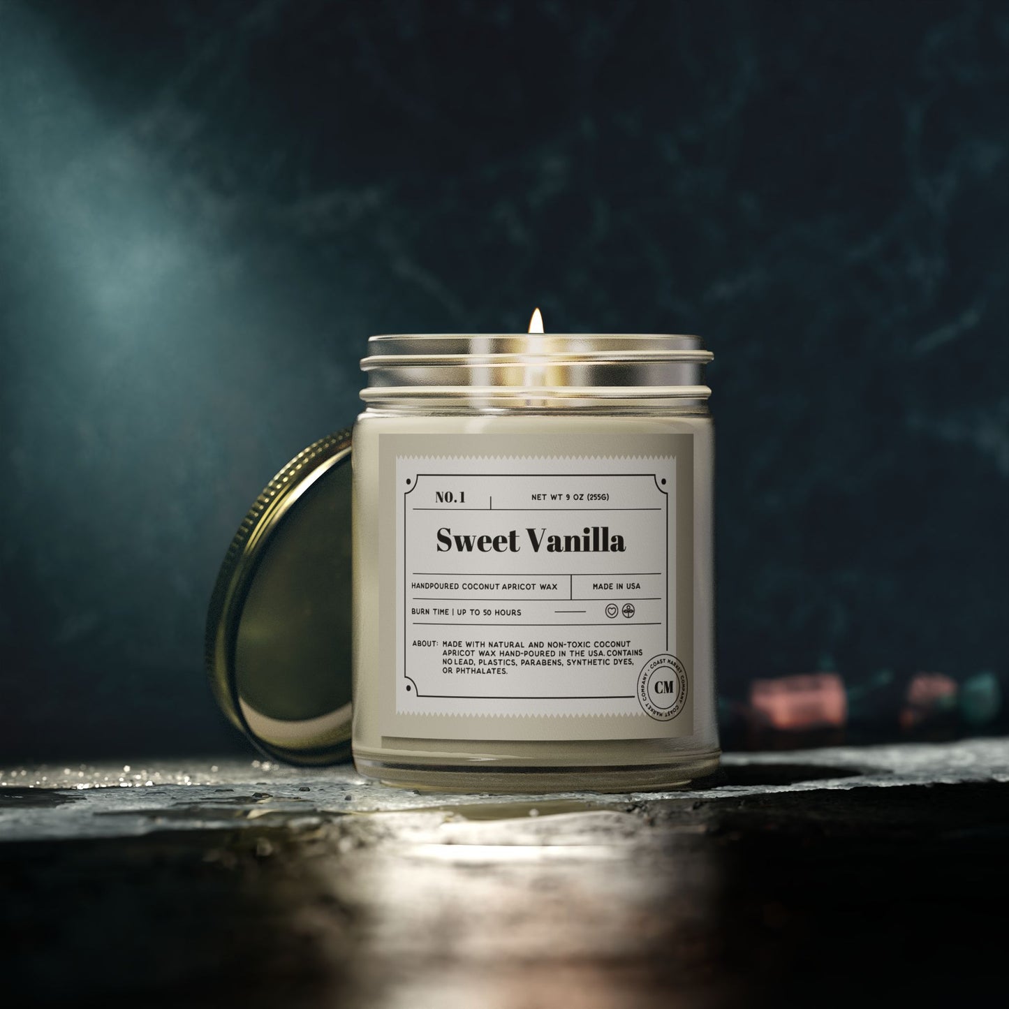 Sweet Vanilla Scented Candle, (9oz)