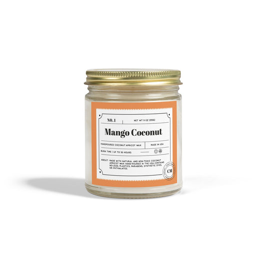 Mango Coconut Scented Candles, (9oz)