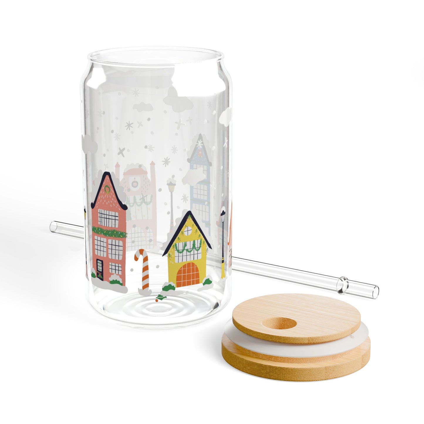 Holiday Houses Sipper Glass