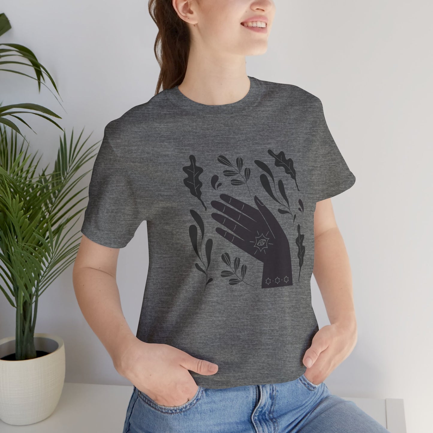 Hands with leaves
