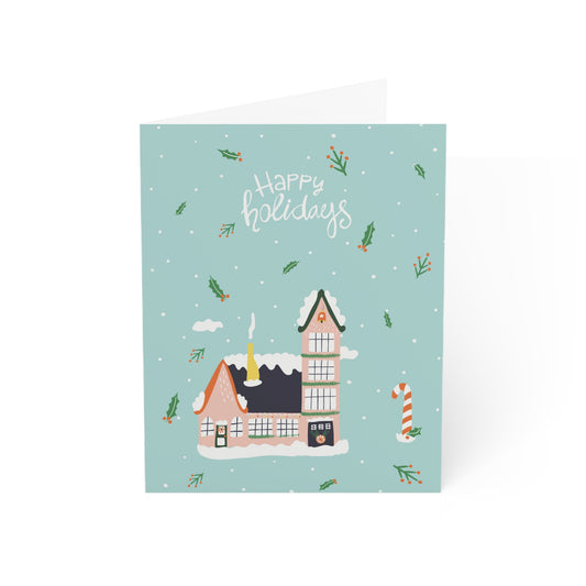 Greeting Cards - Happy Holidays House (10 and 30 pcs)