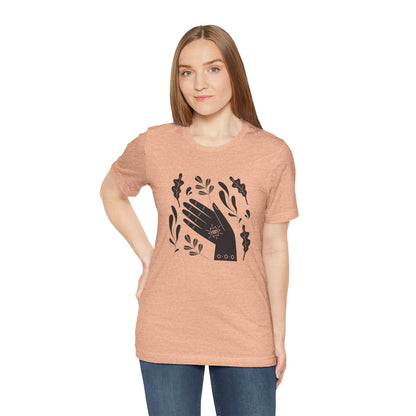 Hands with leaves
